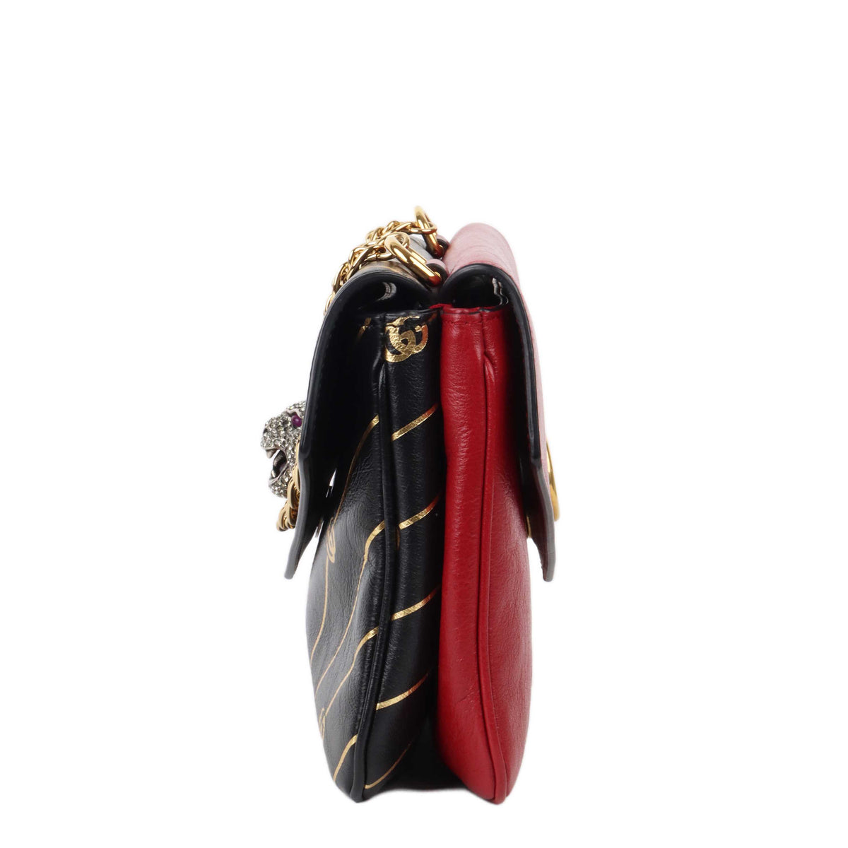 Gucci Black and Red Double Sided Thiara Clutch.