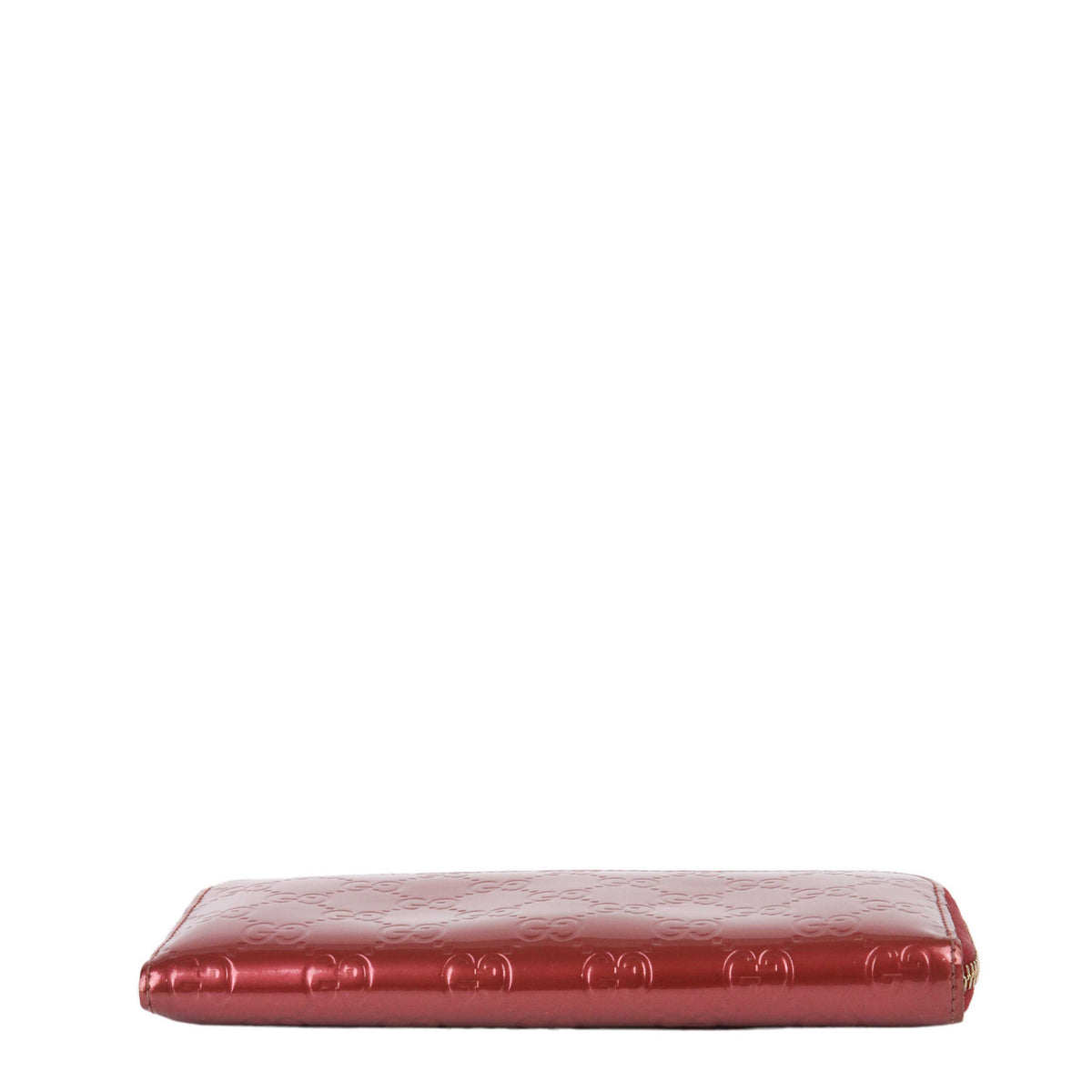 Gucci Metallic Pink Patent Zipped Long Wallet.