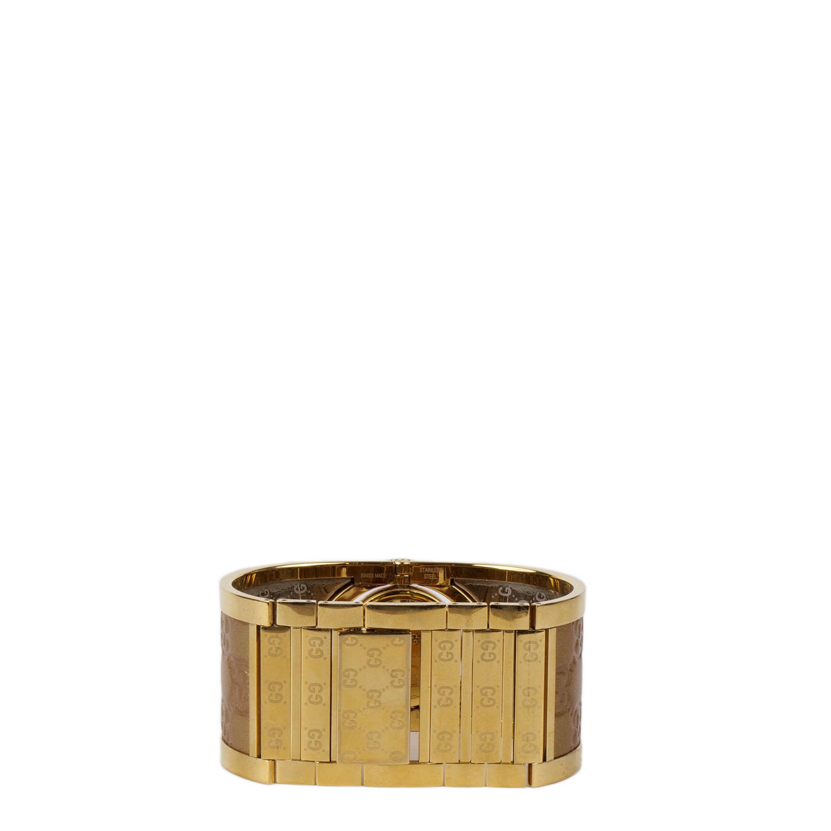 Gucci Twirl Reversible Gold Bracelet Watch.