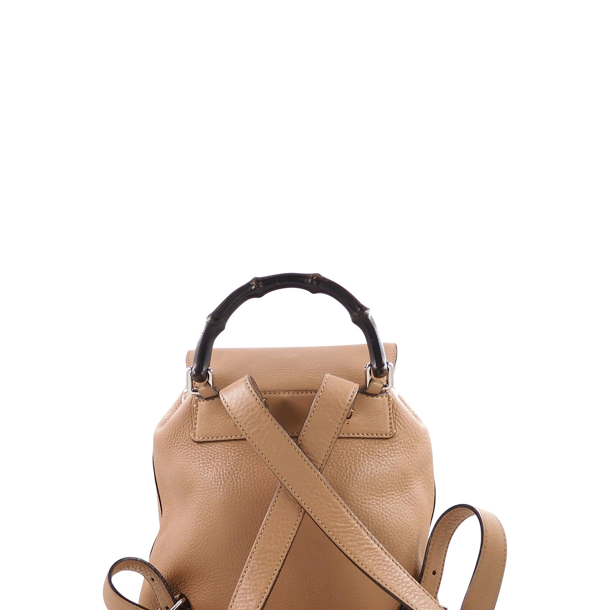 Leather Bamboo Backpack Beige