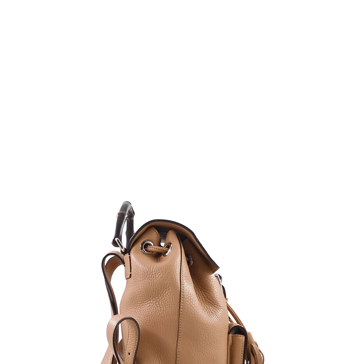 Leather Bamboo Backpack Beige