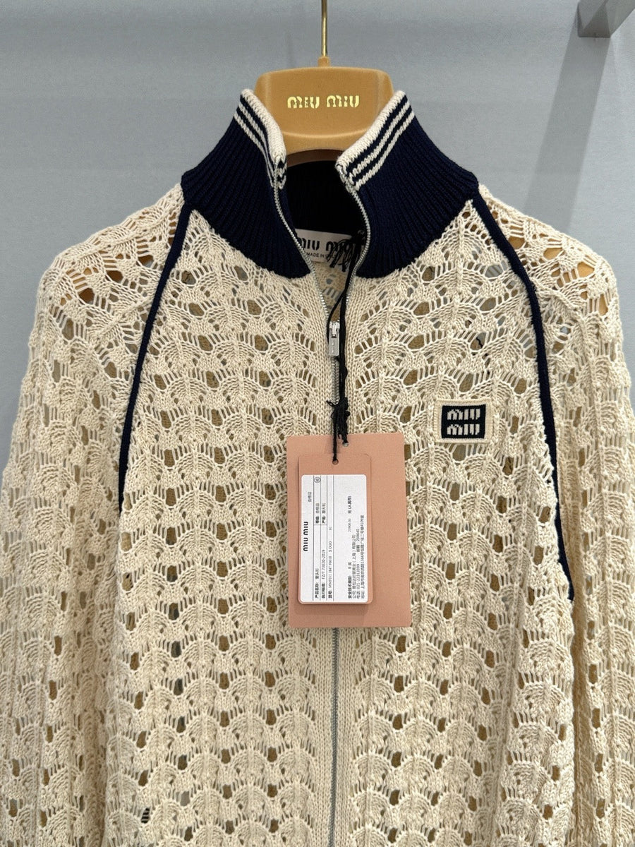 MIU M ZIP CARDIGAN