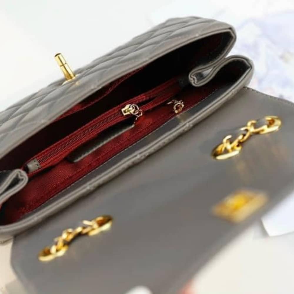 CC COCO MARK FLAP BAG GREY 22CM