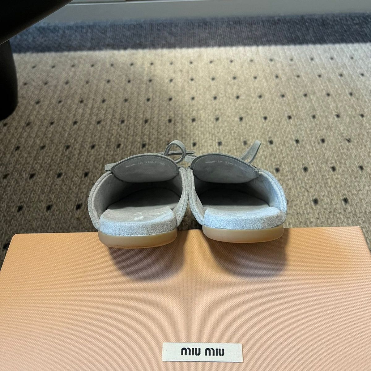 MIU M SUEDE MULES