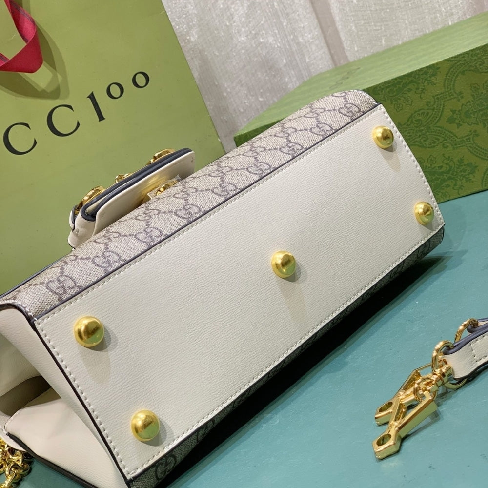 GG HORSEBIT 1955 MINI TOP HANDLE BAG BEIGE EBONY 29CM