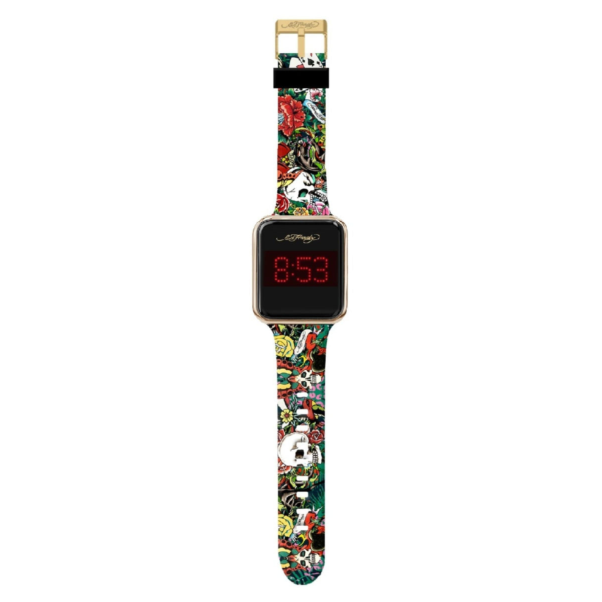 Ed Hardy Men's Multicolor Silicone Strap Watch 45mm
