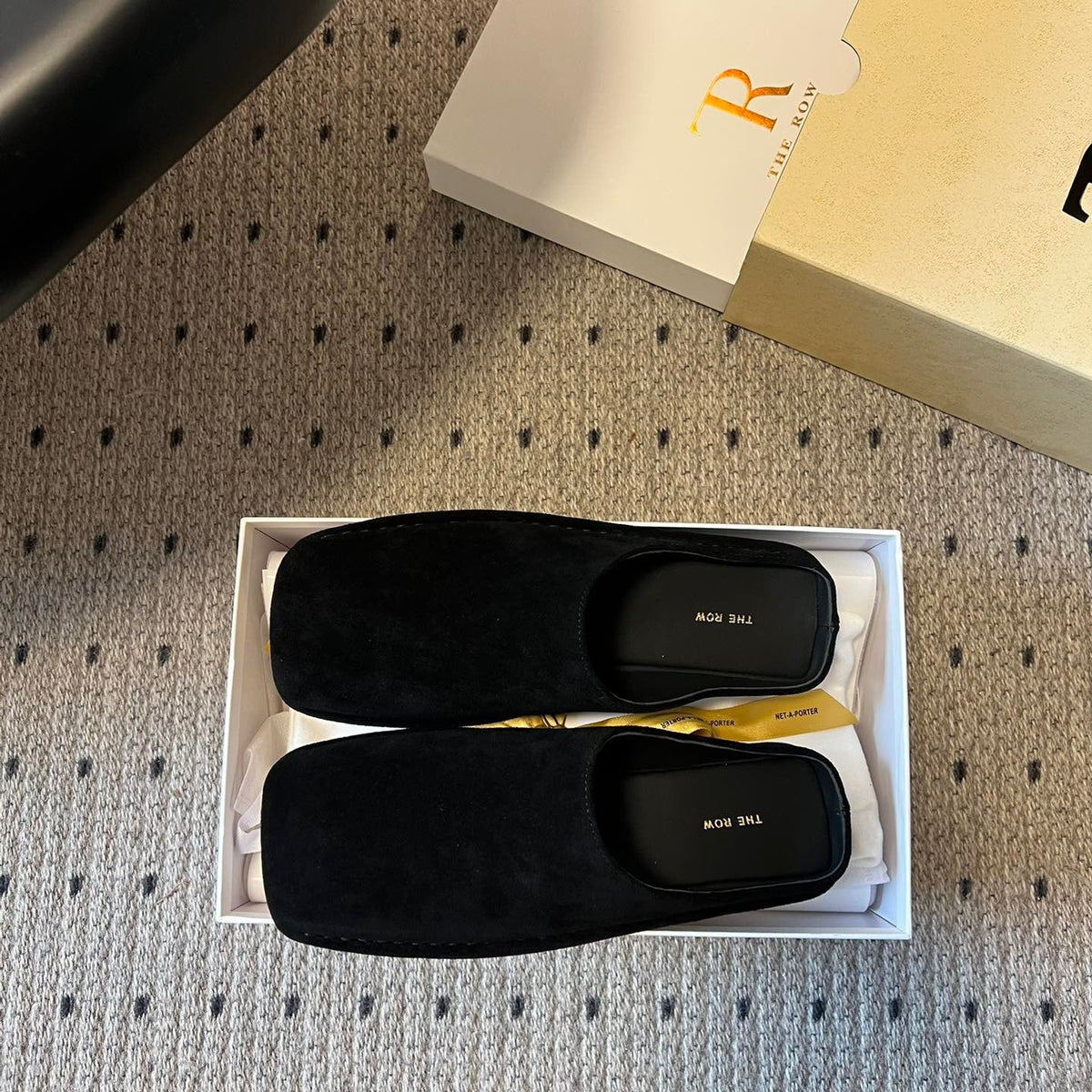 THE ROW SUEDE MULES