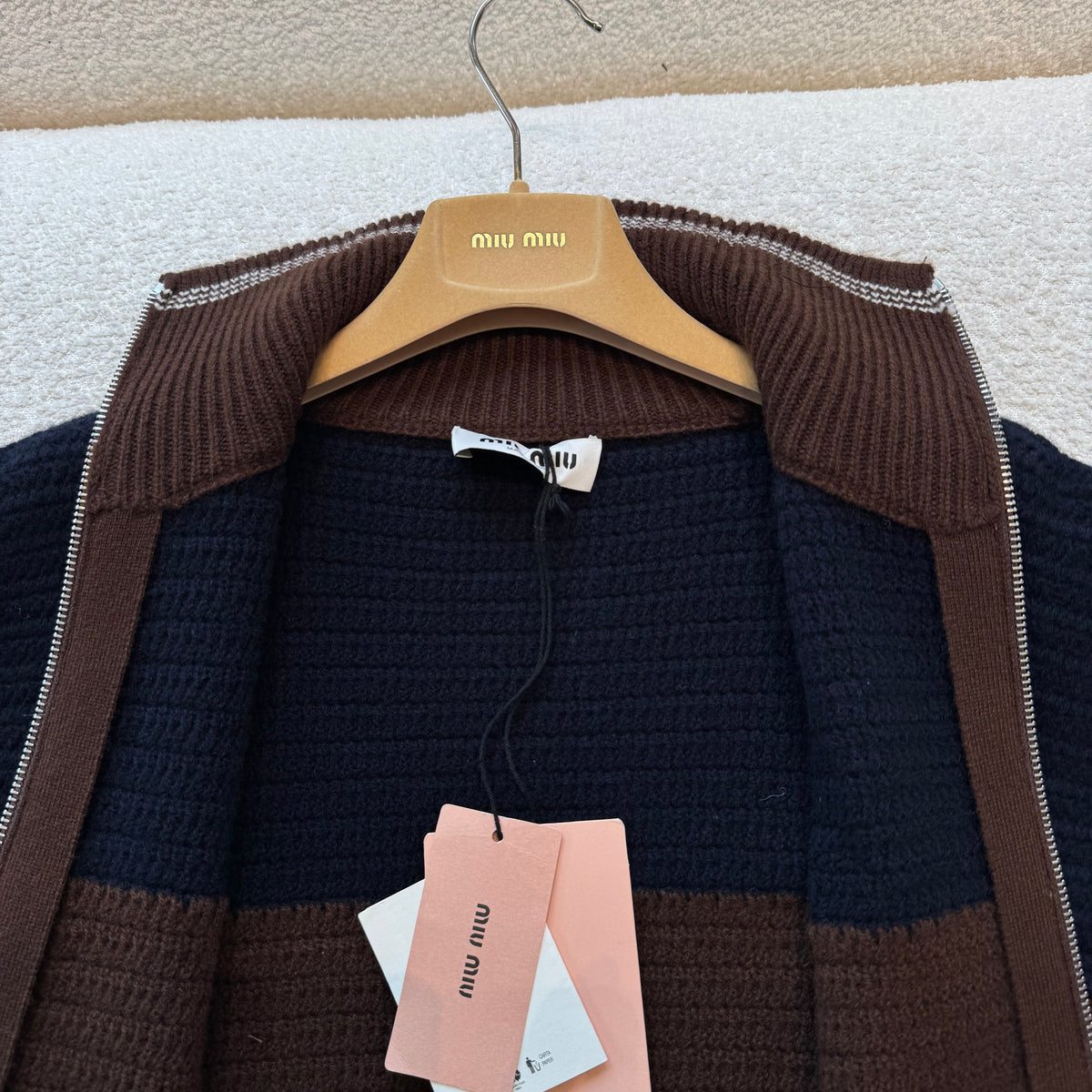 MIU M ZIP CARDIGAN