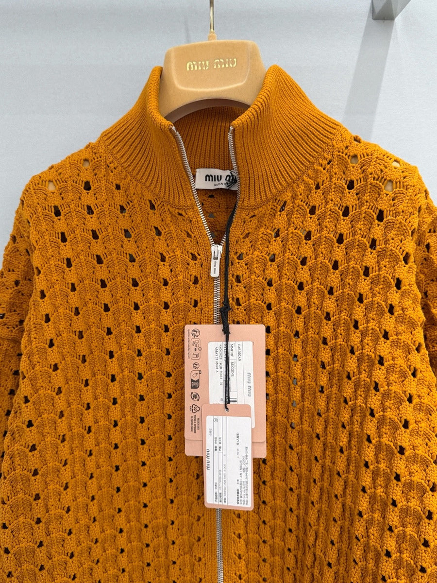 MIU M ZIP CARDIGAN