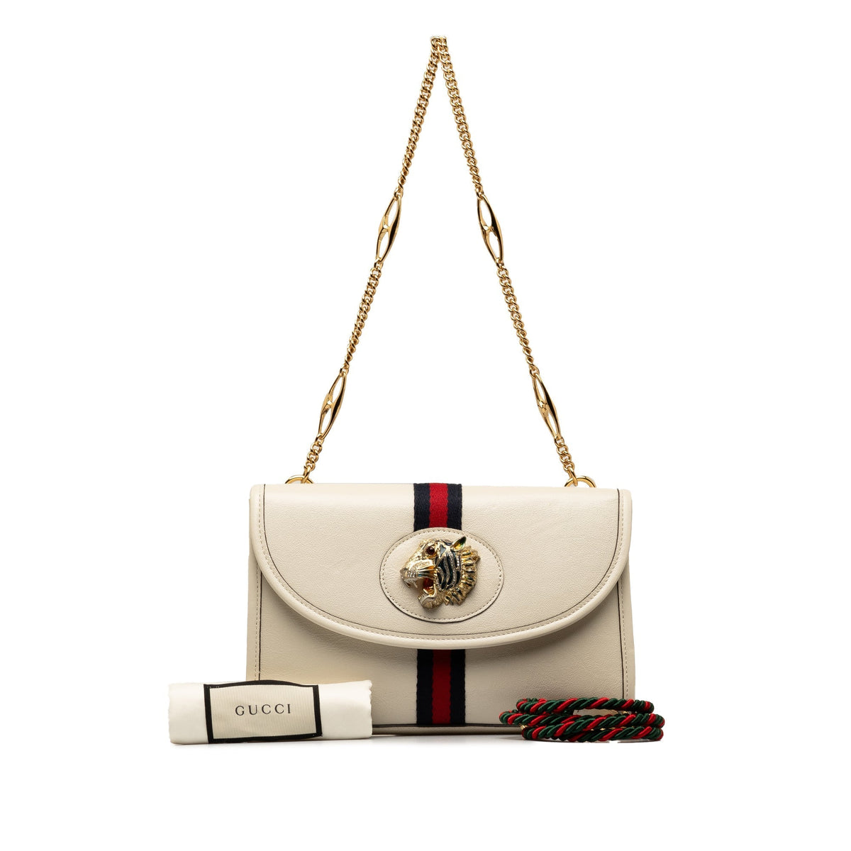 GUCCI Small Rajah Web Chain Crossbody Bag