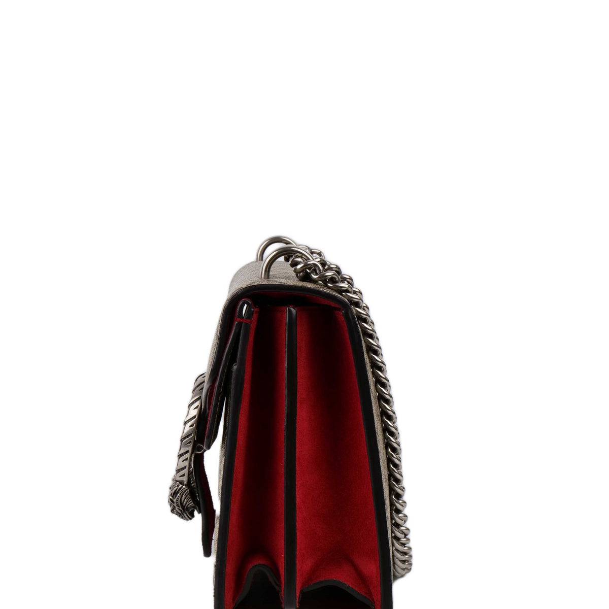 Gucci Small Dionysus GG Supreme With Red Suede Trim.