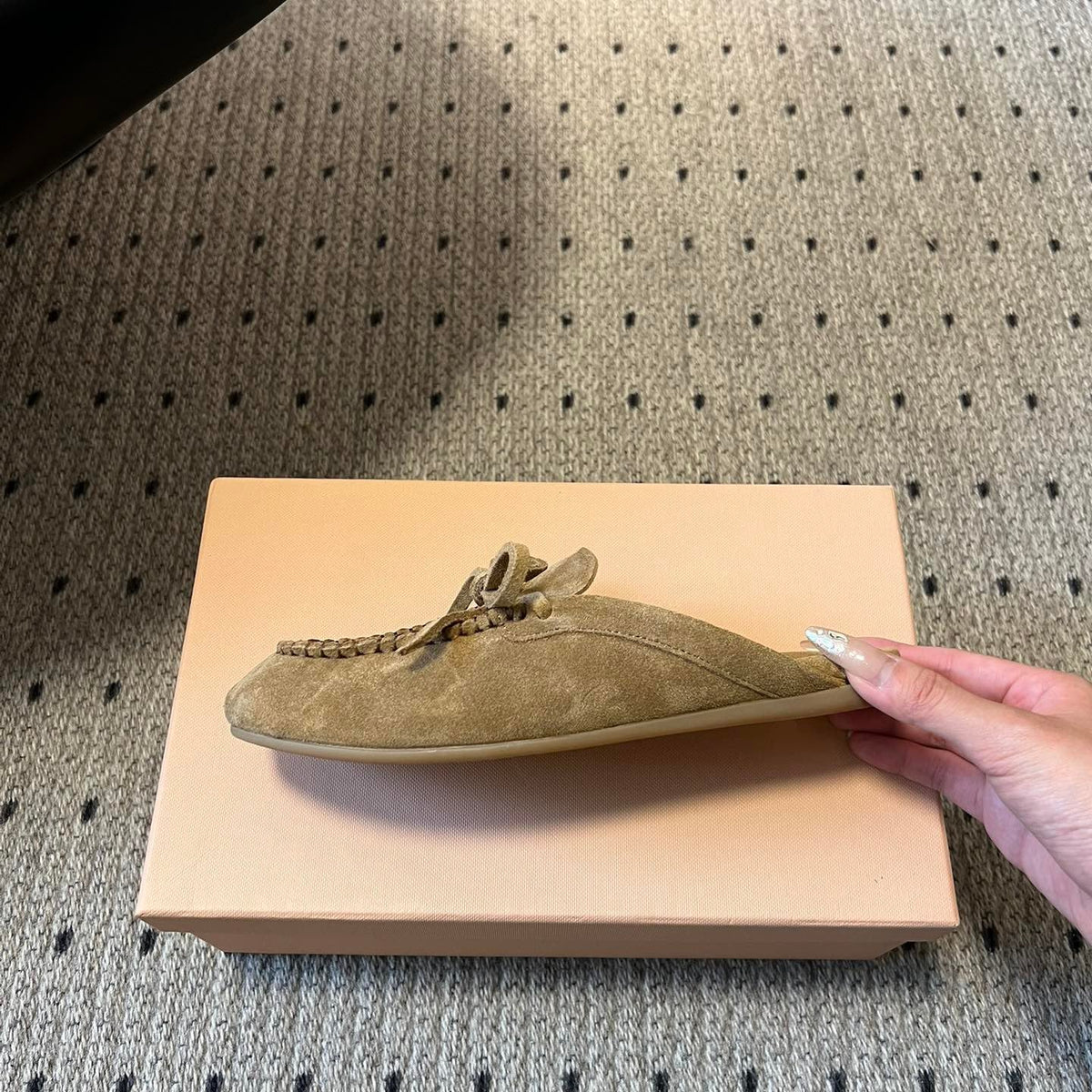 MIU M SUEDE MULES