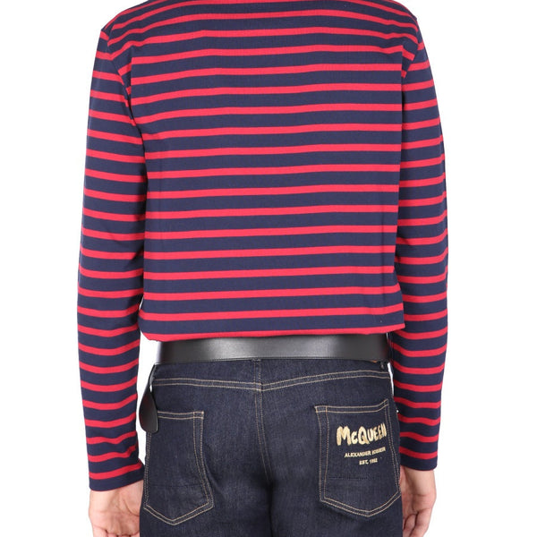Alexander Mcqueen Men T-Shirt With Flocked Logo