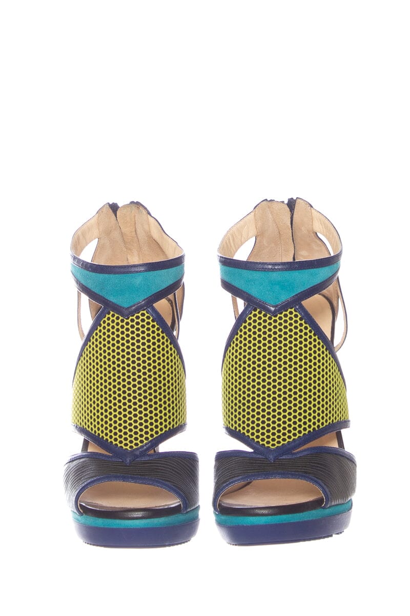 Jimmy Choo Multicolor Mixed Media Heels SZ 36