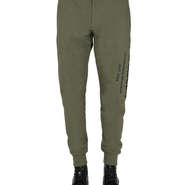 Alexander Mcqueen Men Jogging Pants With Graffiti Logo