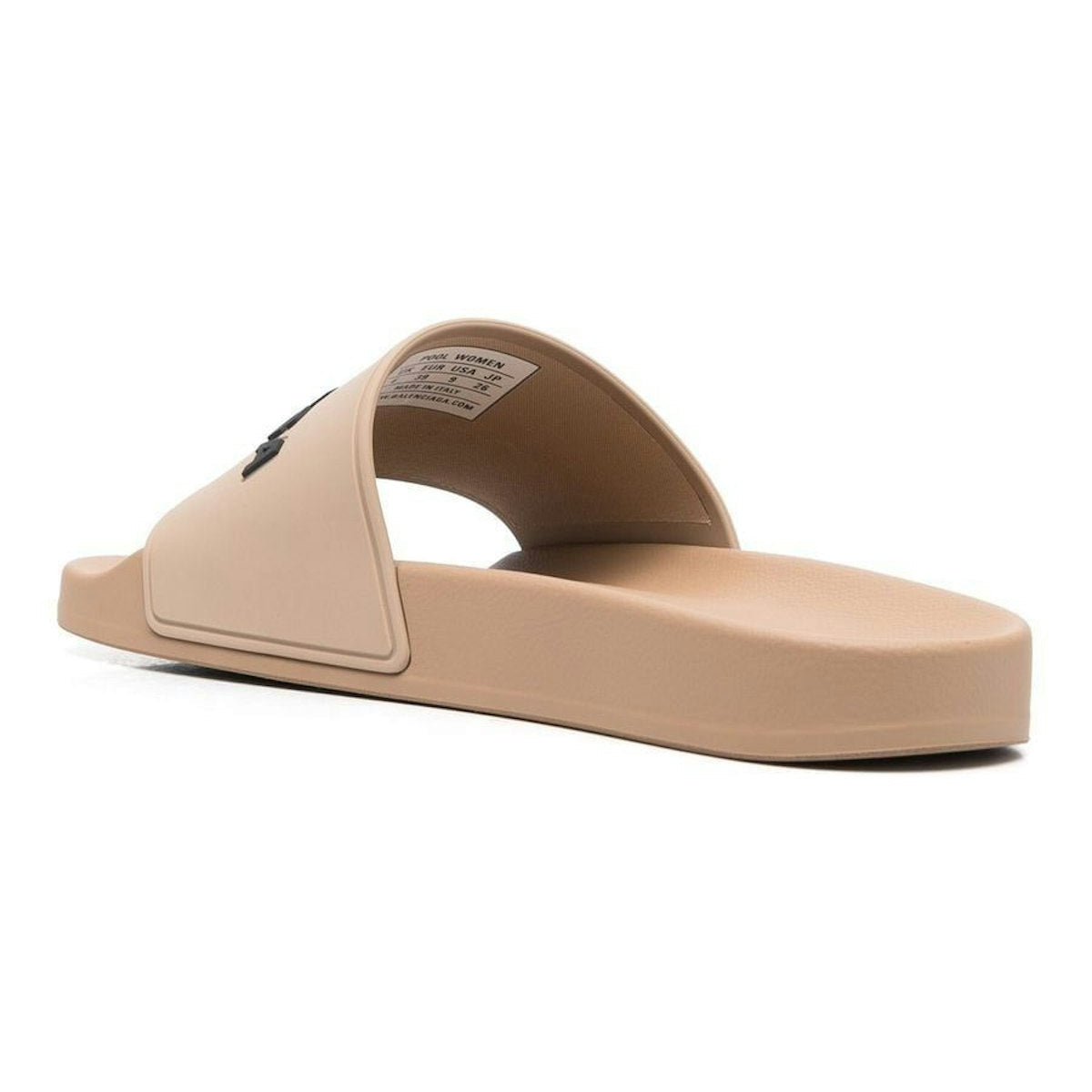 BEIGE RUBBER SLIDE SANDALS