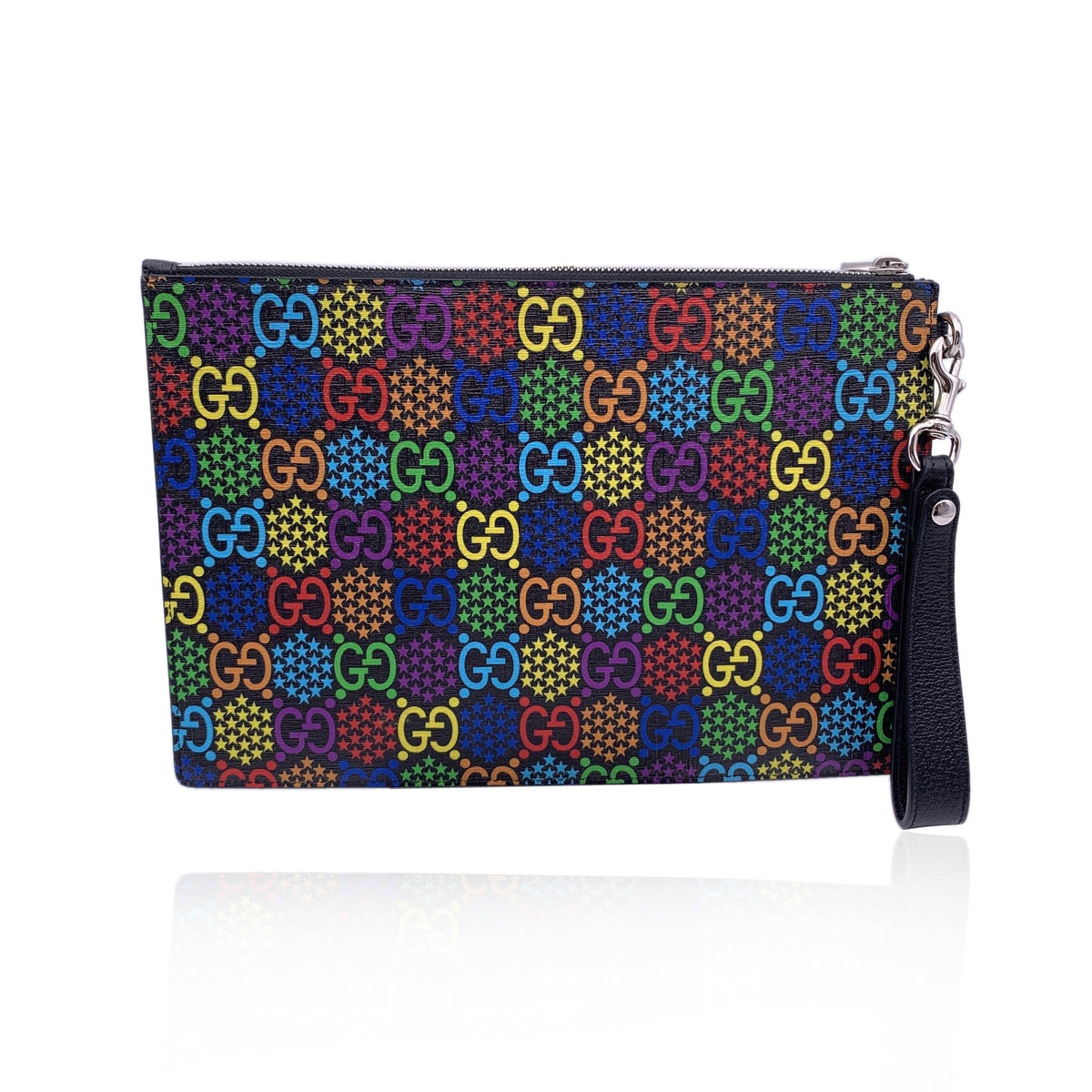 GUCCI Gg Supreme Monogram Canvas Psychedelic Clutch Wrist Bag
