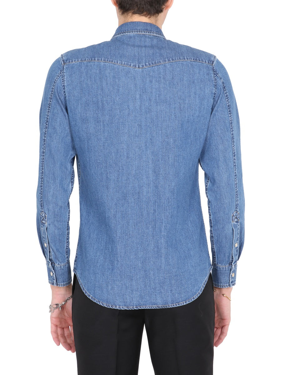 Alexander Mcqueen Men Shirt With Embroidered Logo