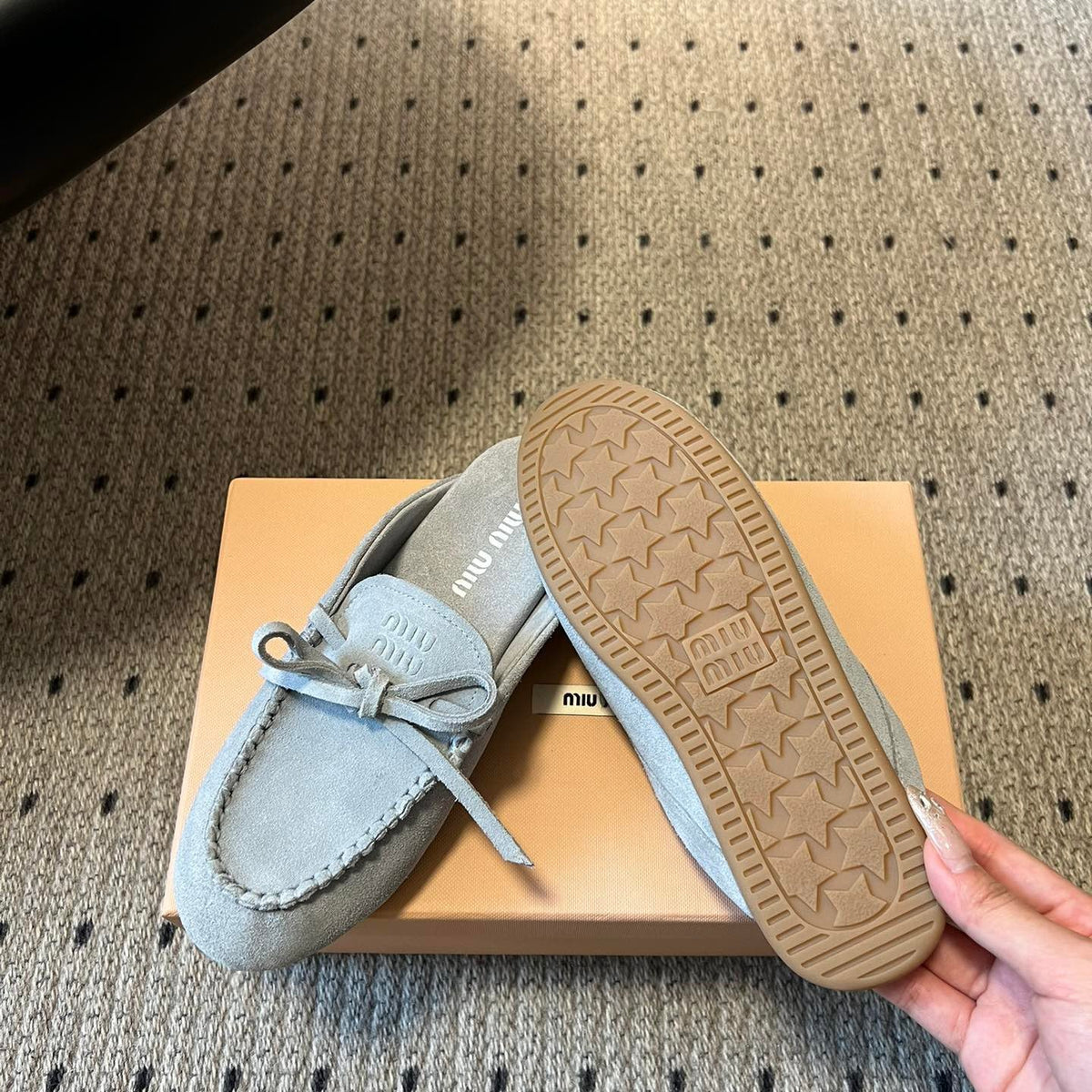 MIU M SUEDE MULES