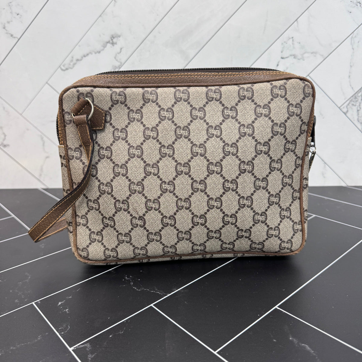 Gucci GG Plus Coated Canvas Pouch