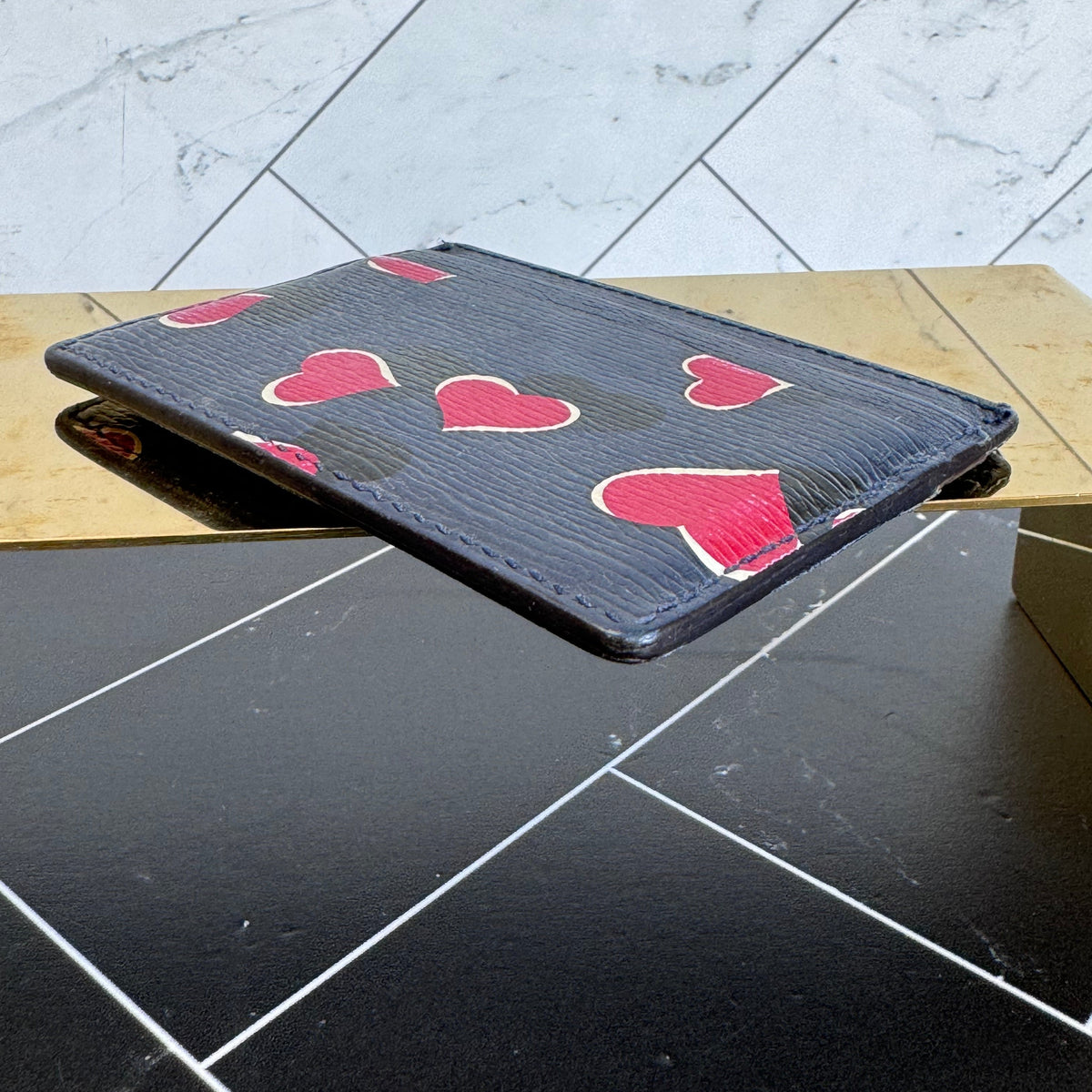 Gucci Navy Hearts Cardholder