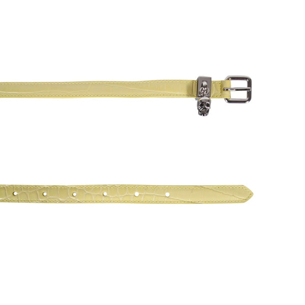 Alexander Mcqueen Women Double Belt With Skull And Pavè