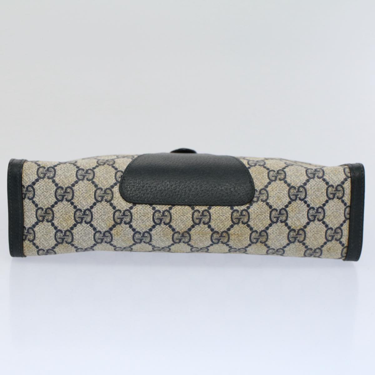 GUCCI GG Supreme Sherry Line Clutch Bag Red Navy Gray 156 01 033 Auth 59620