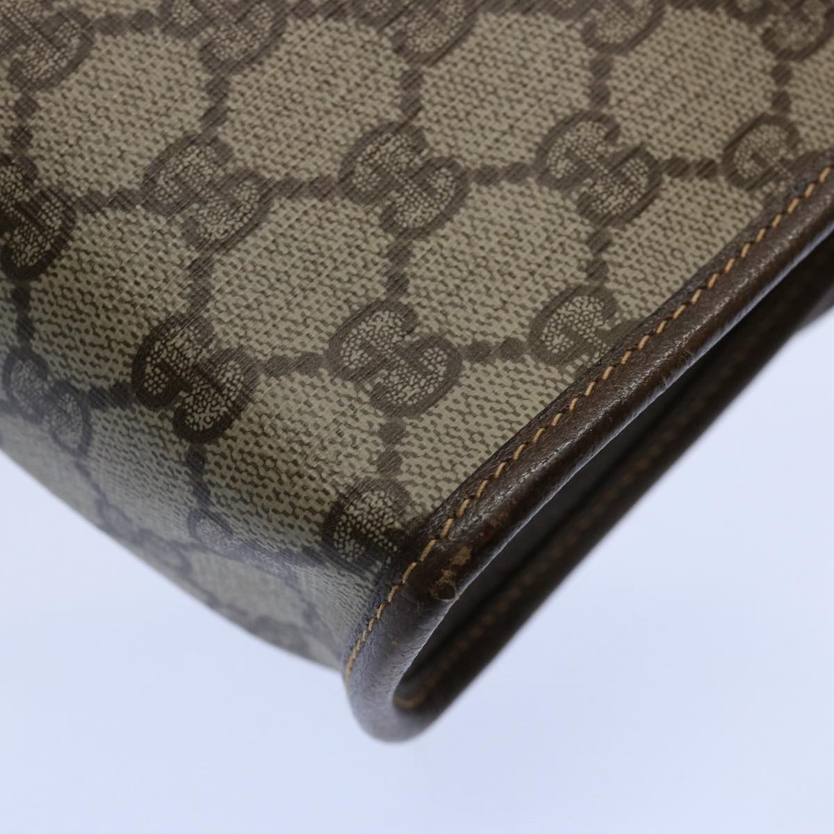 GUCCI GG Canvas Web Sherry Line Clutch Bag PVC Beige Green Red Auth 59919
