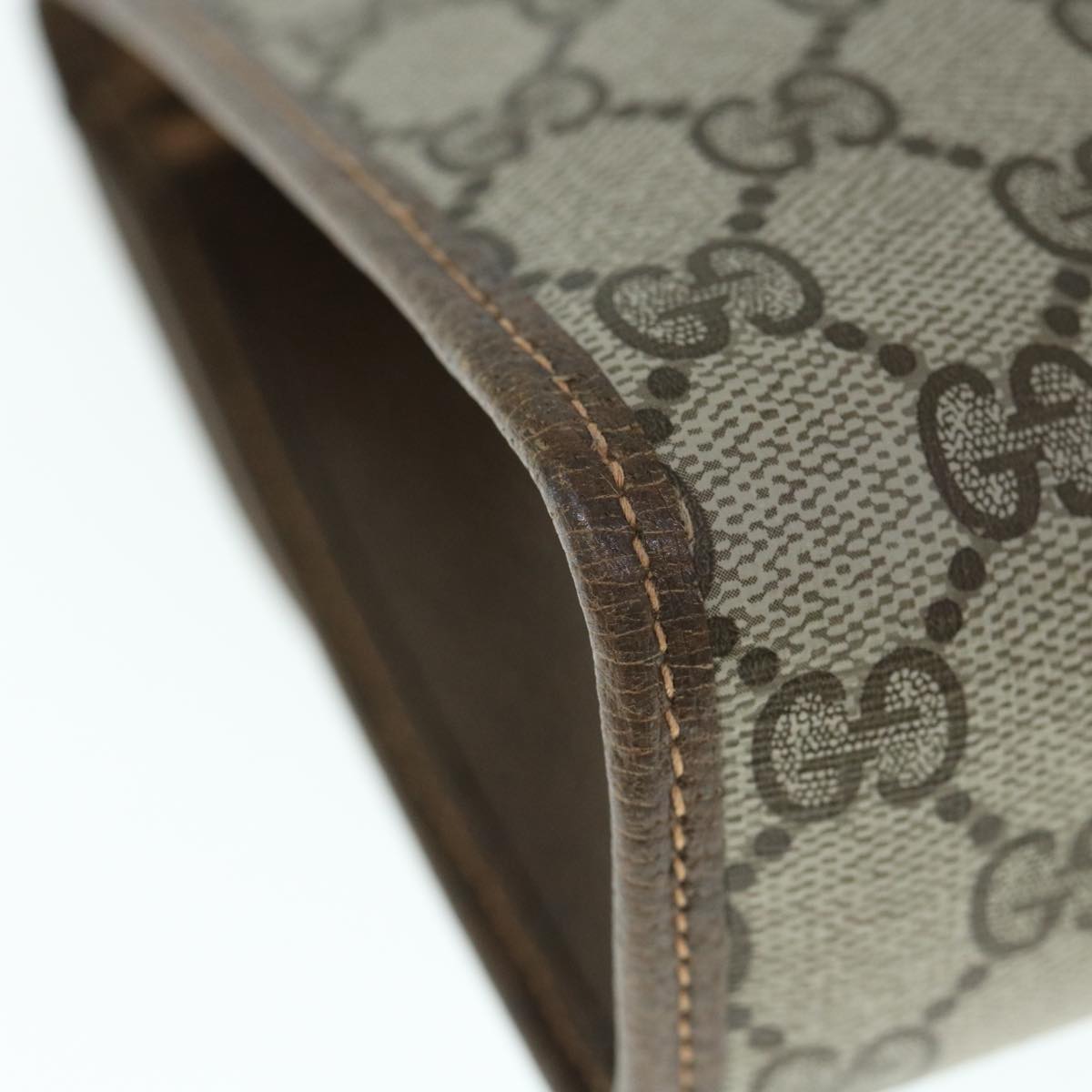GUCCI Gg Canvas Web Sherry Line Clutch Bag Pvc Beige Red Green Auth 59987