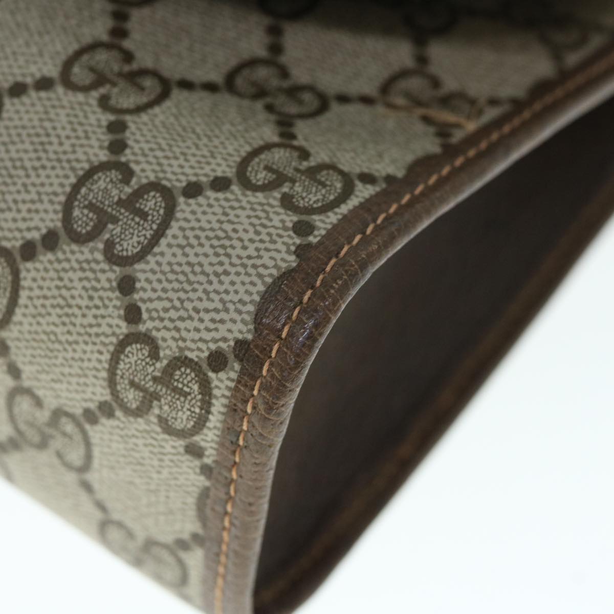 GUCCI Gg Canvas Web Sherry Line Clutch Bag Pvc Beige Red Green Auth 59987