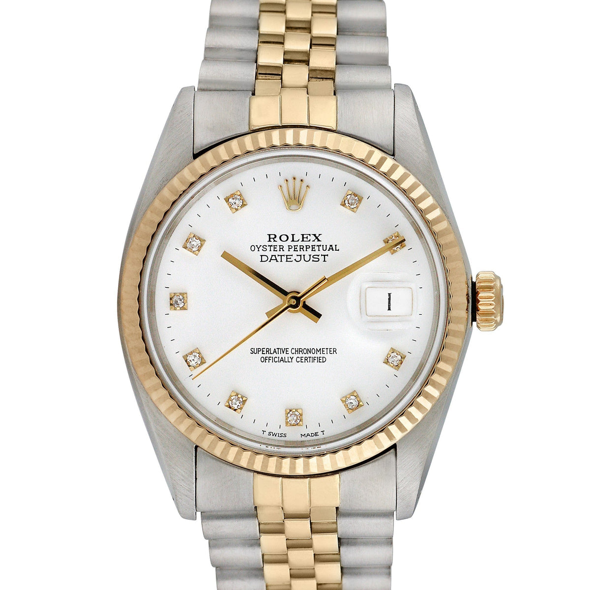 Rolex Men's Two-tone Datejust with Factory Diamonds, item #40