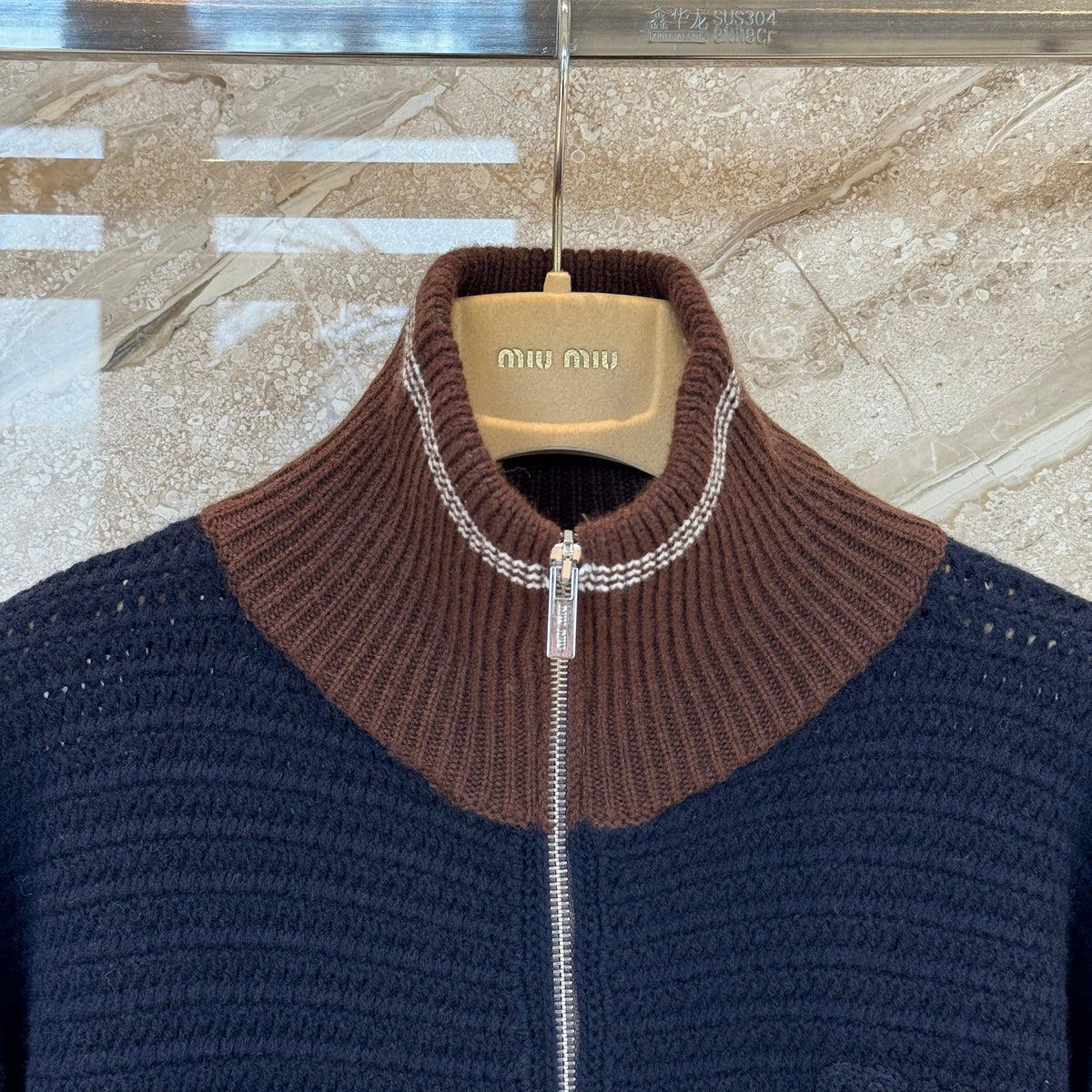 MIU M ZIP CARDIGAN