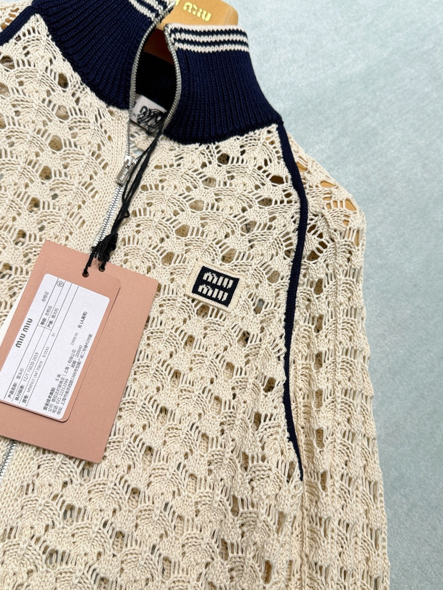 MIU M ZIP CARDIGAN