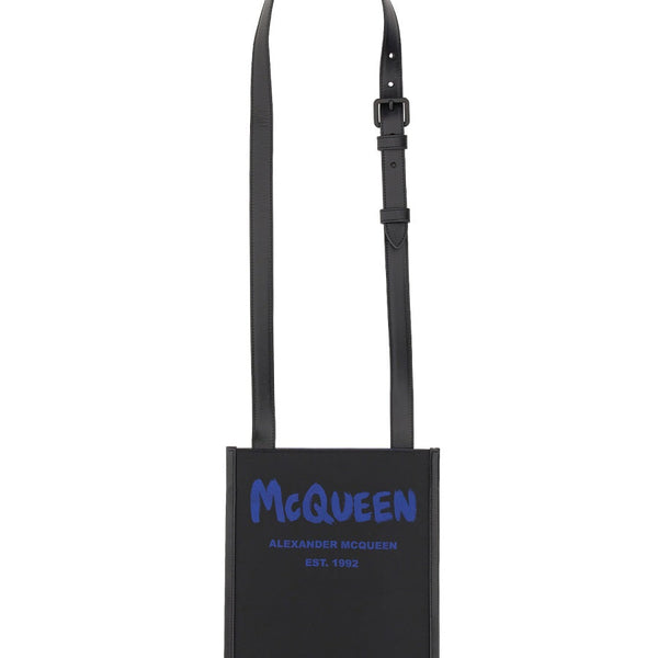 Alexander Mcqueen Men Smartphone Bag With Graffiti Logo