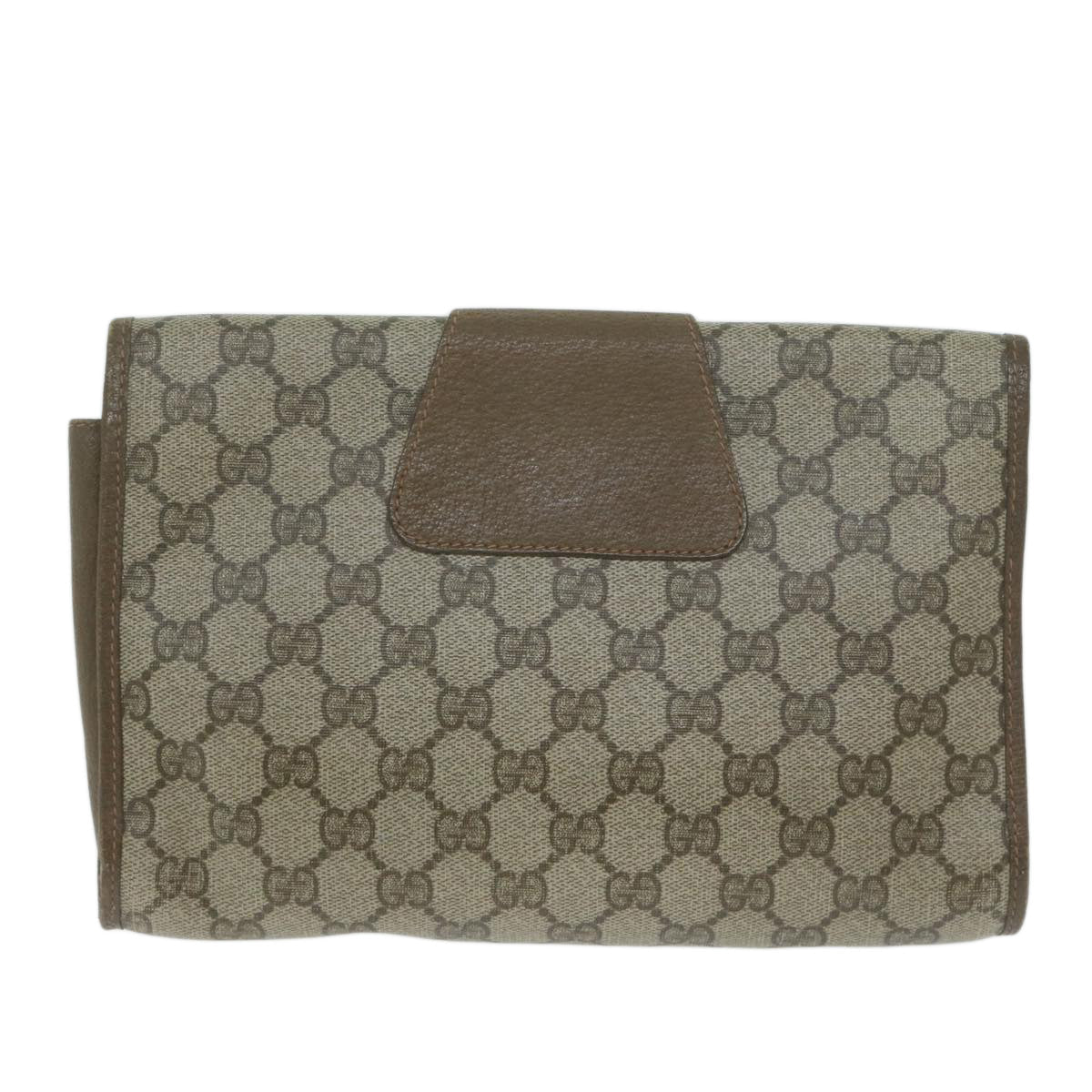 GUCCI GG Supreme Web Sherry Line Clutch Bag Beige Red 89 01 030 Auth 64933