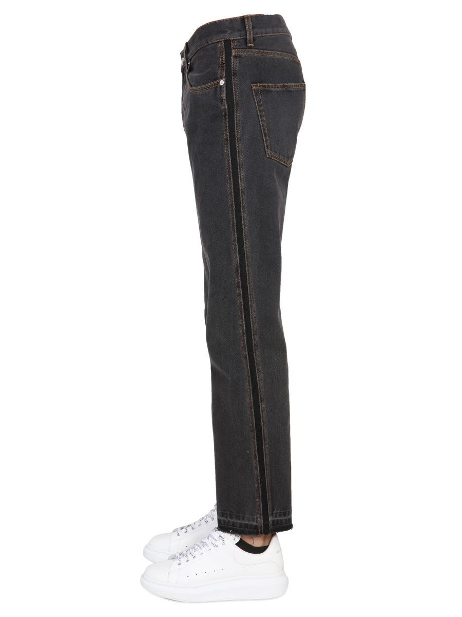 Alexander Mcqueen Men Raw Cut Jeans