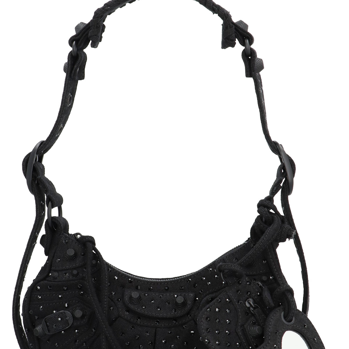 BALENCIAGA Mini Rhinestone-Studded Crossbody Handbag
