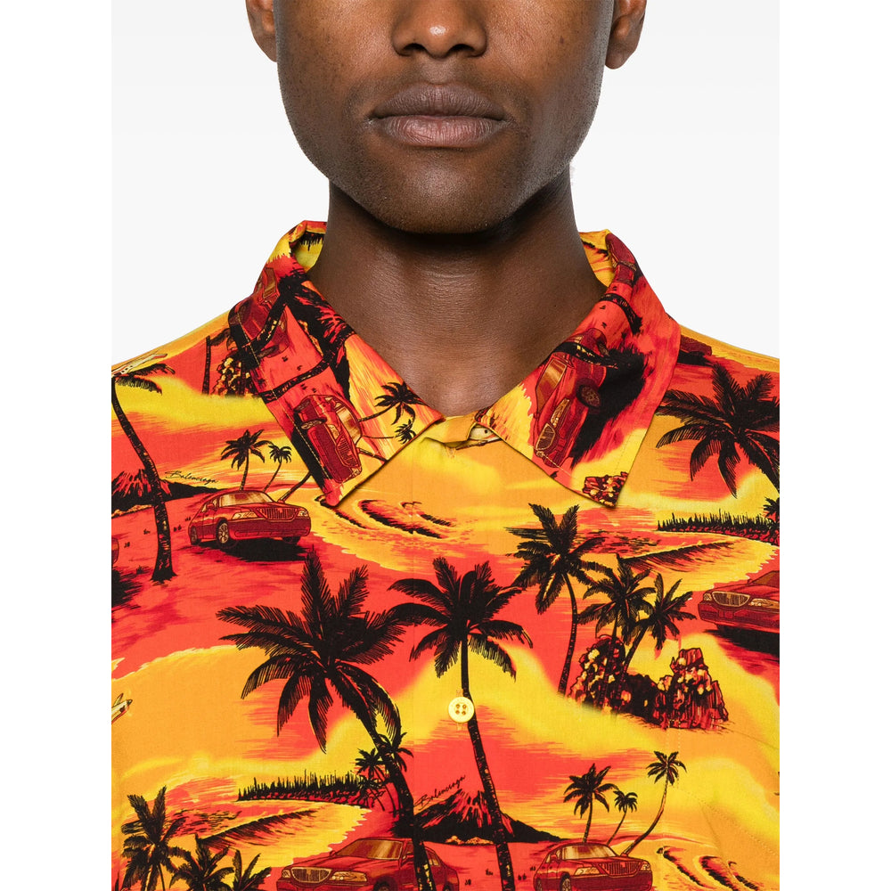 Balenciaga Orange Shirts Men