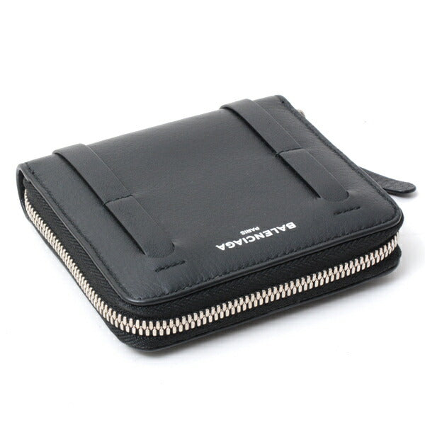 balenciaga Leather Coin Case Black 489801