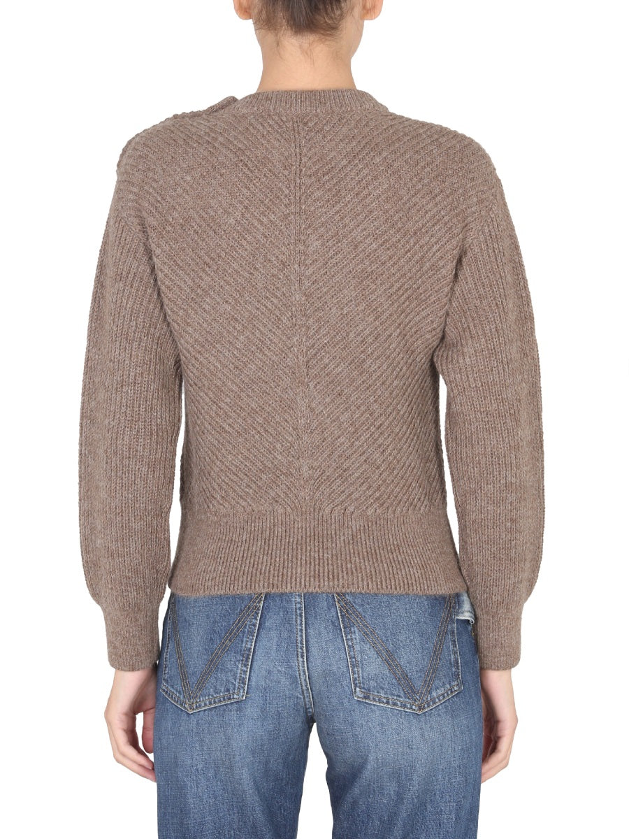 Bottega Veneta Women Alpaca Knit With Chevron Pattern