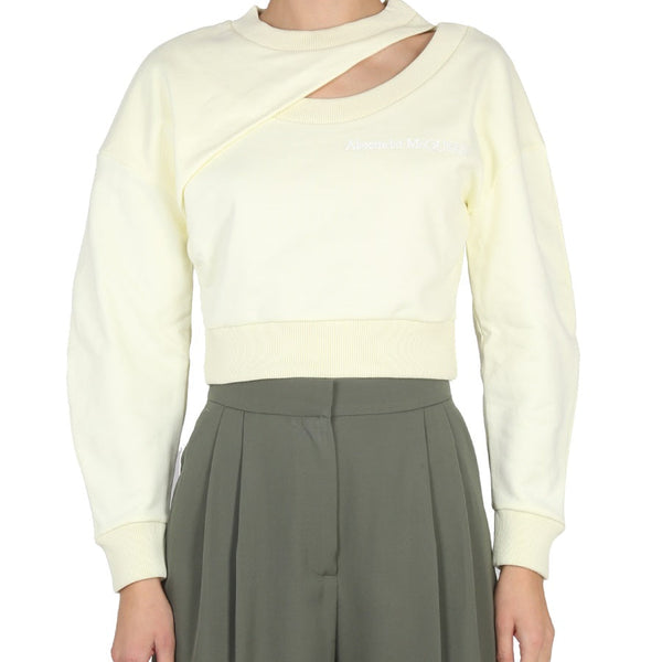 Alexander Mcqueen Women Cropped Sweatshirt
