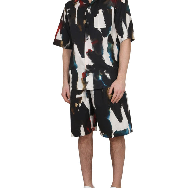 Alexander Mcqueen Men Bermuda With Logo Print