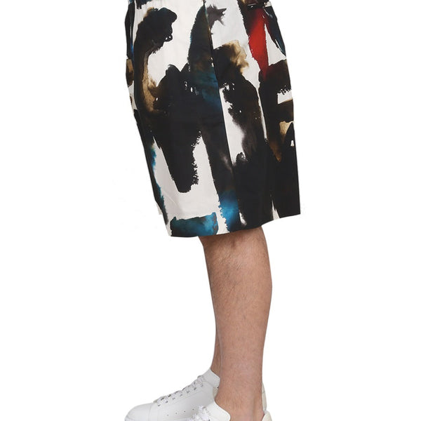 Alexander Mcqueen Men Bermuda With Logo Print