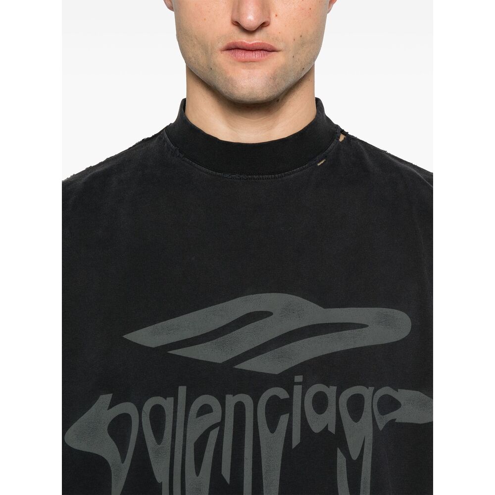 Balenciaga Black T-Shirts & Vests - T-Shirts Men
