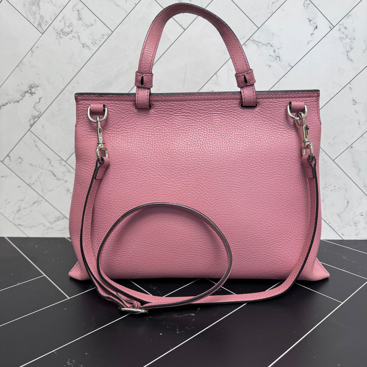Gucci Pink Bamboo Daily Top Handle Bag