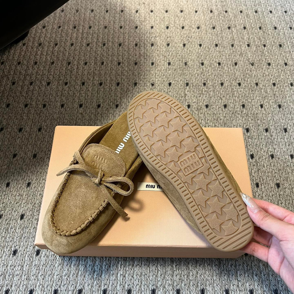 MIU M SUEDE MULES