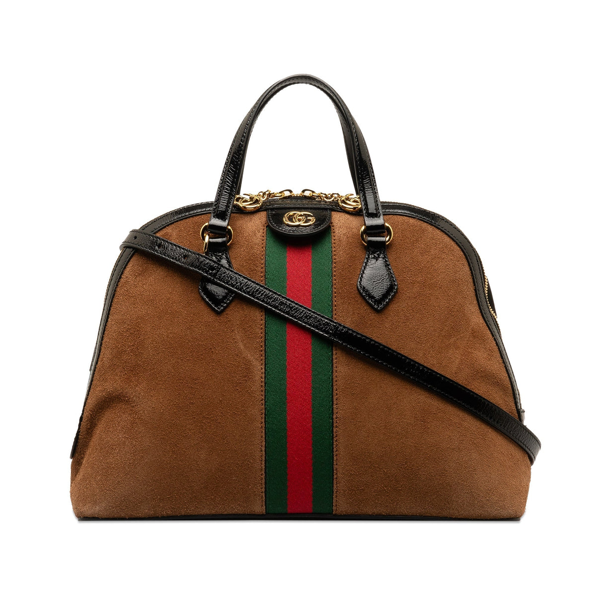 GUCCI Medium Web Ophidia Suede Satchel