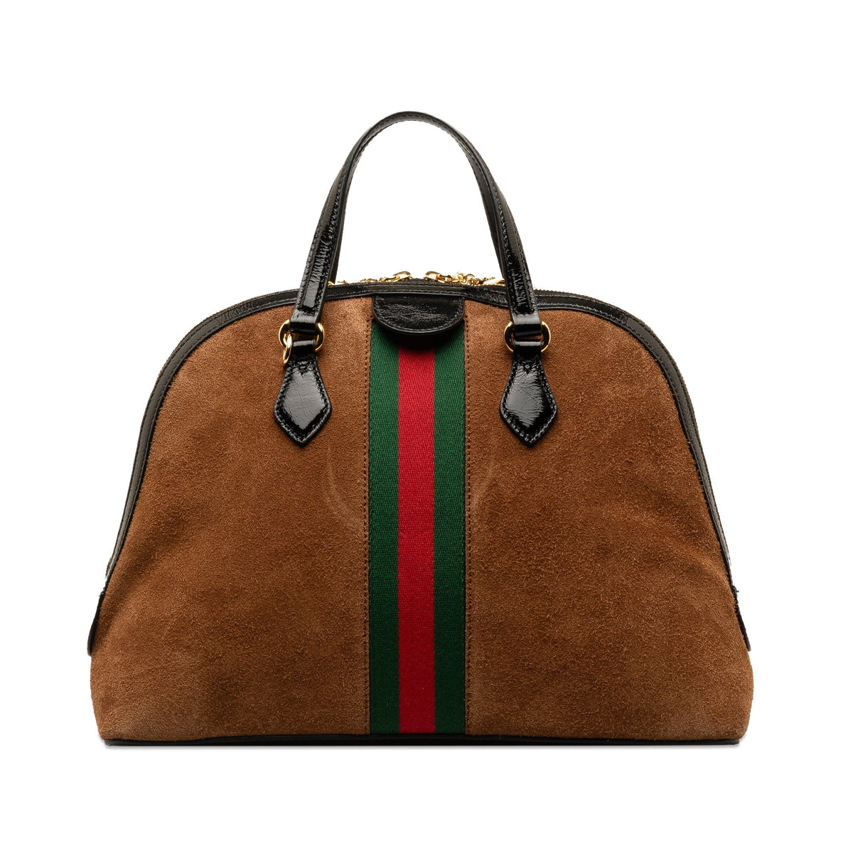 GUCCI Medium Web Ophidia Suede Satchel