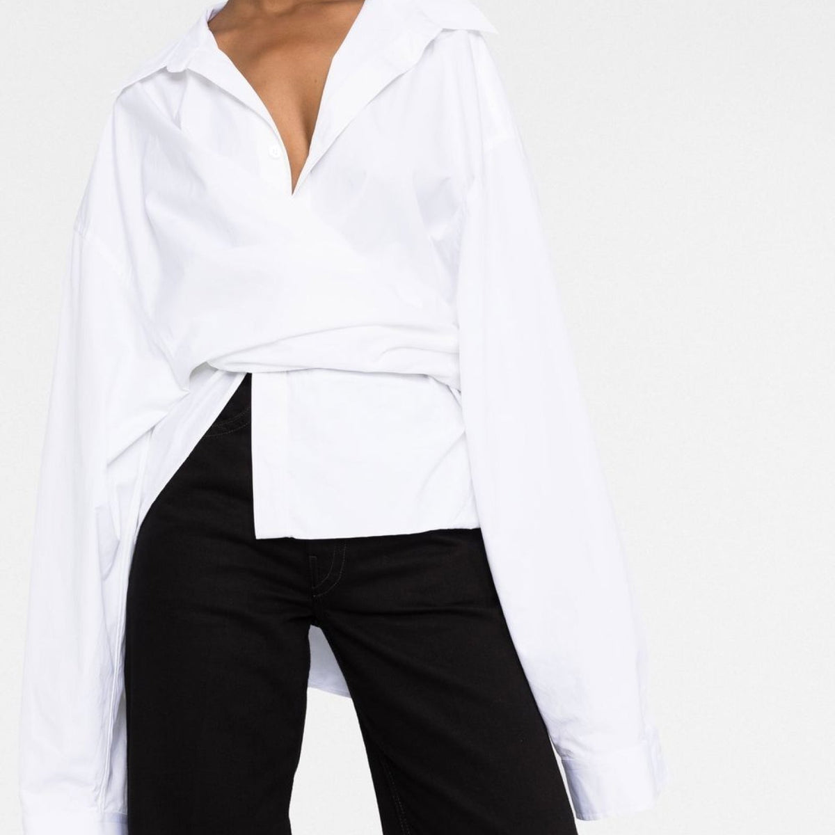 BALENCIAGA Oversized Wrap Shirt - Long Sleeve