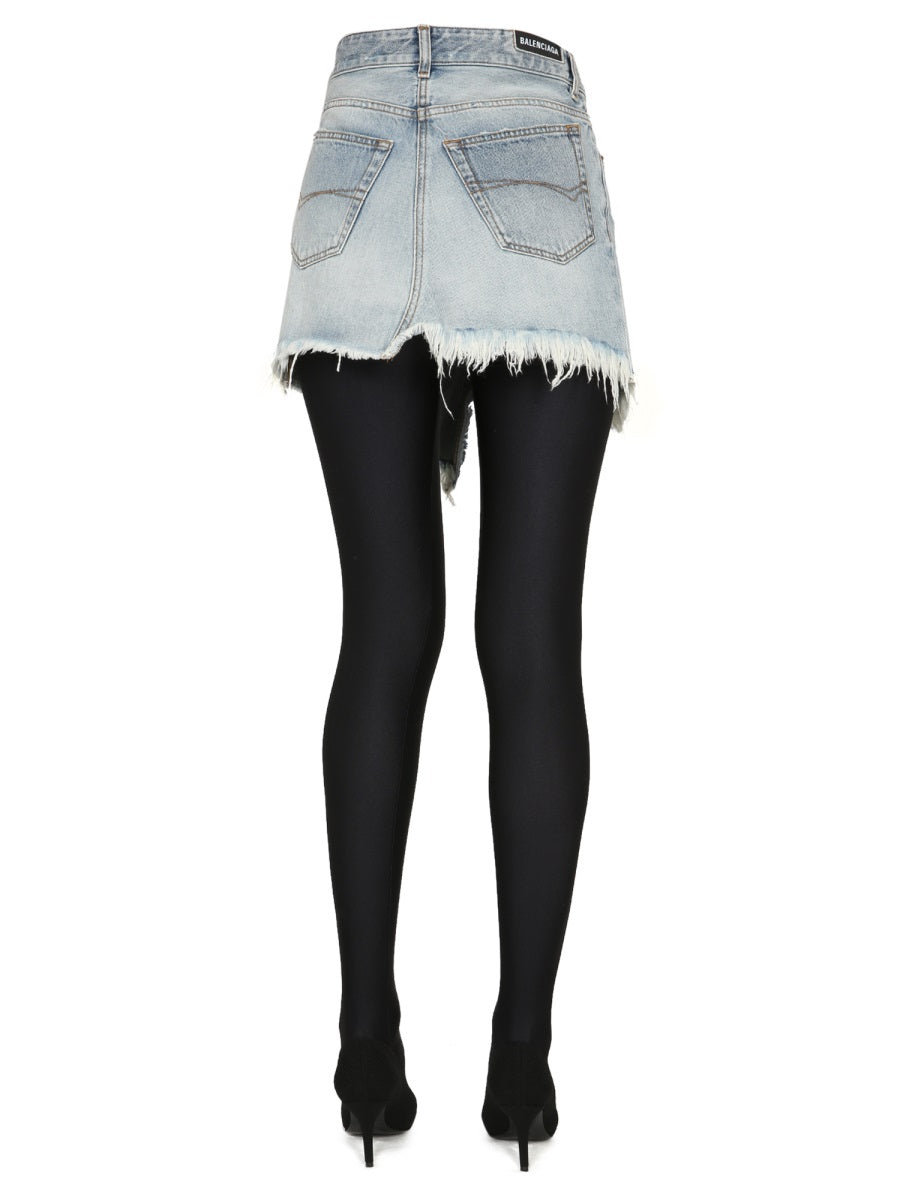 BALENCIAGA Chic Women's Mini Skirt with Belt Loops